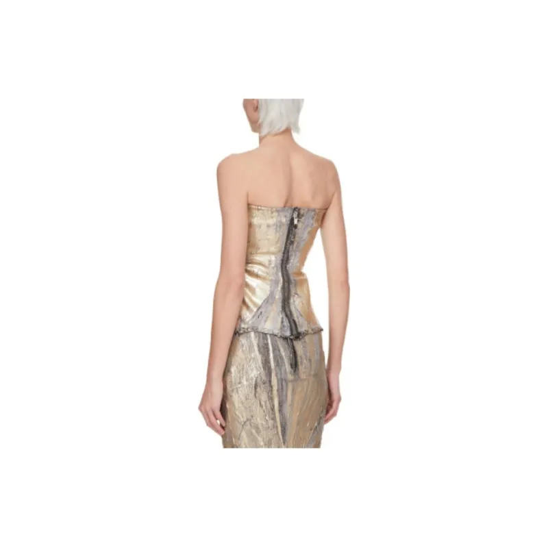 RICK OWENS Cracked effect Bustier-1