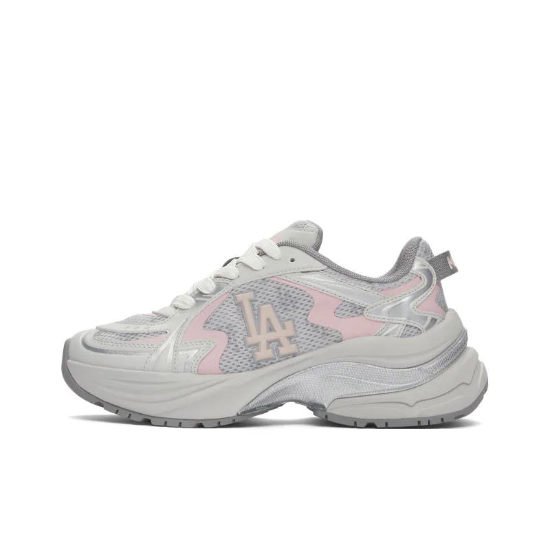 MLB Curve Runner Durable Breathable Lightweight Low Top Chunky Sneakers Women's Gray-0