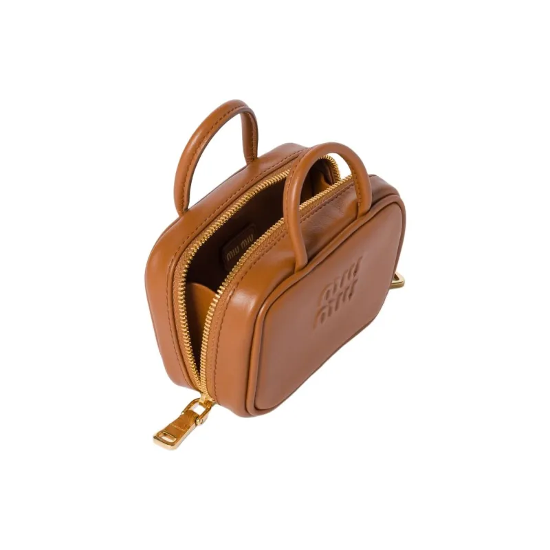 MIU MIU Calfskin Bag Charm Bag Accessory Women's Brown-2