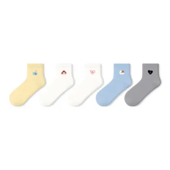 Primeet Ankle Socks Women's 5 Pack Cute Embroidery