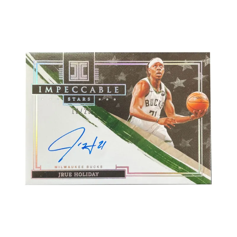PANINI 2021 22 Little Gold Bucks Jrue Holiday Signature Card Stars Signature 10/25 Player Card Pass Sports Cards 1 Pc-0