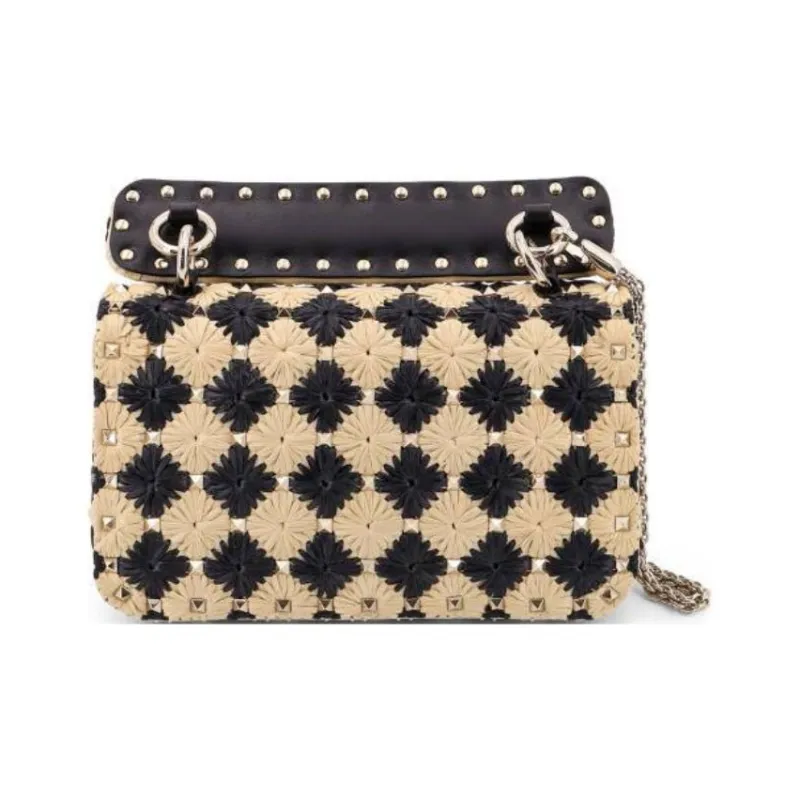 Valentino Raffia Shoulder Bag Crossbody Bag Handbag Women's Beige-2