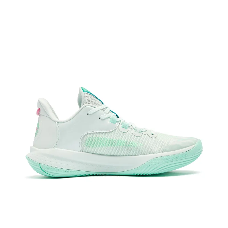 QIAODAN Cushioning Coverage Rebound Anti Twist Breathable Slip Resistant Low Top Basketball Shoes Men's Green-1