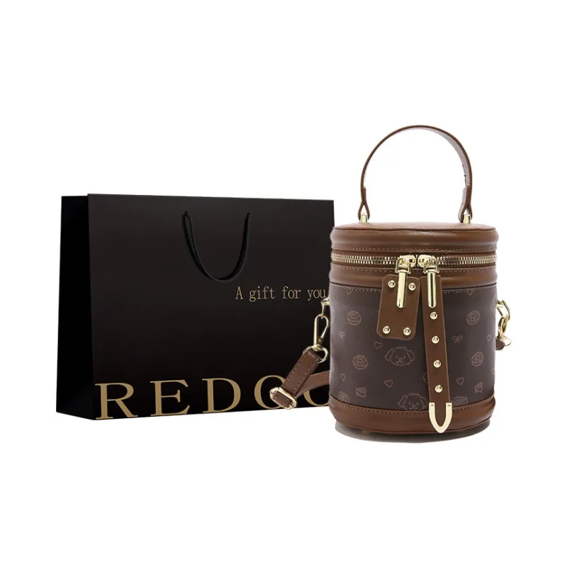 REDOO PU Handbag Women's White/Coffee-4
