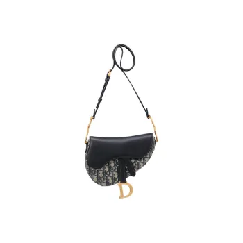 DIOR Cotton Saddle Bag, Shoulder Bag Mini Women's Blue
