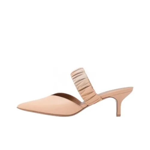 Malone Souliers Closed Toe Slippers 4.5cm Women's Nude Pink