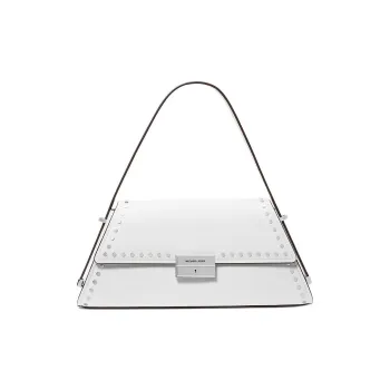 MICHAEL KORS Ludlow Leather Shoulder Bag Medium Size Women's Optical White