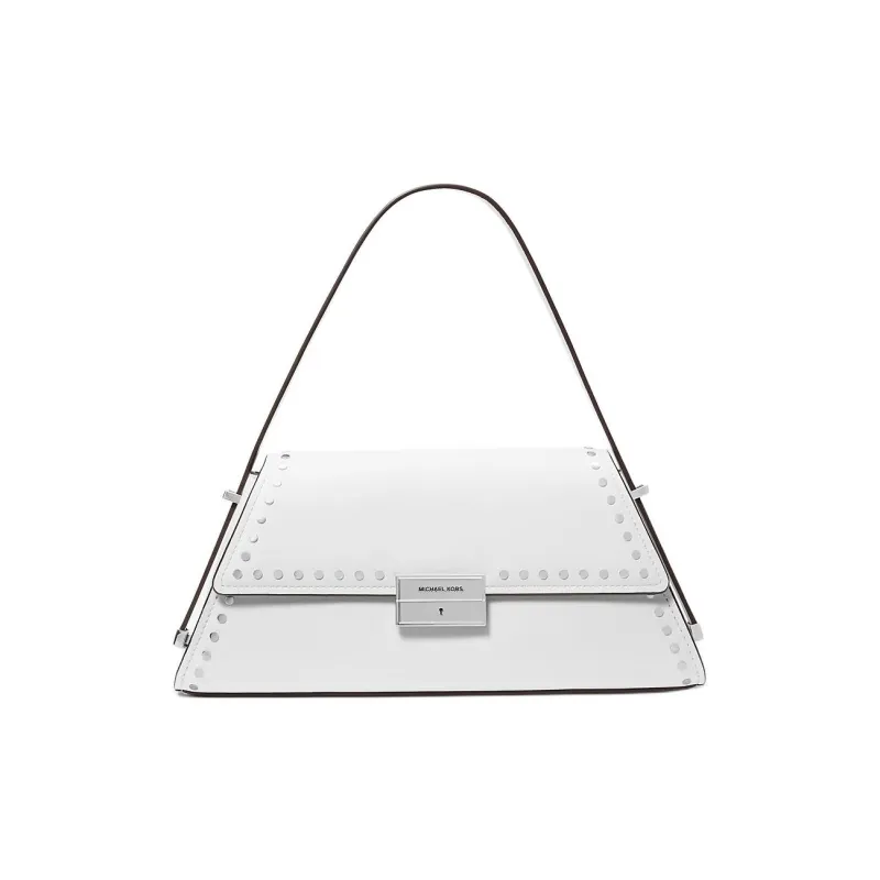 MICHAEL KORS Ludlow Leather Shoulder Bag Medium Size Women's Optical White-0