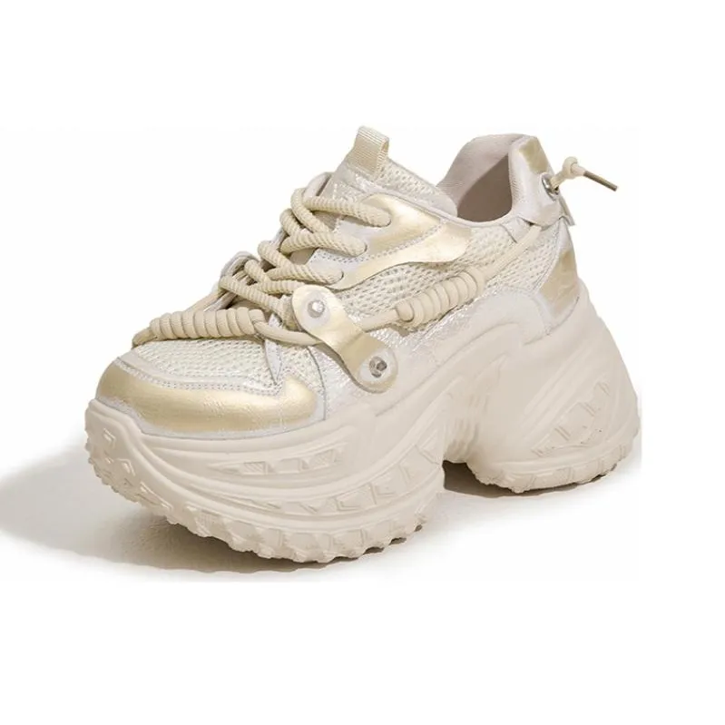 Ruomini Anti Slip And Wear Resistant Height Increasing Low Top Chunky Sneakers Women's-8