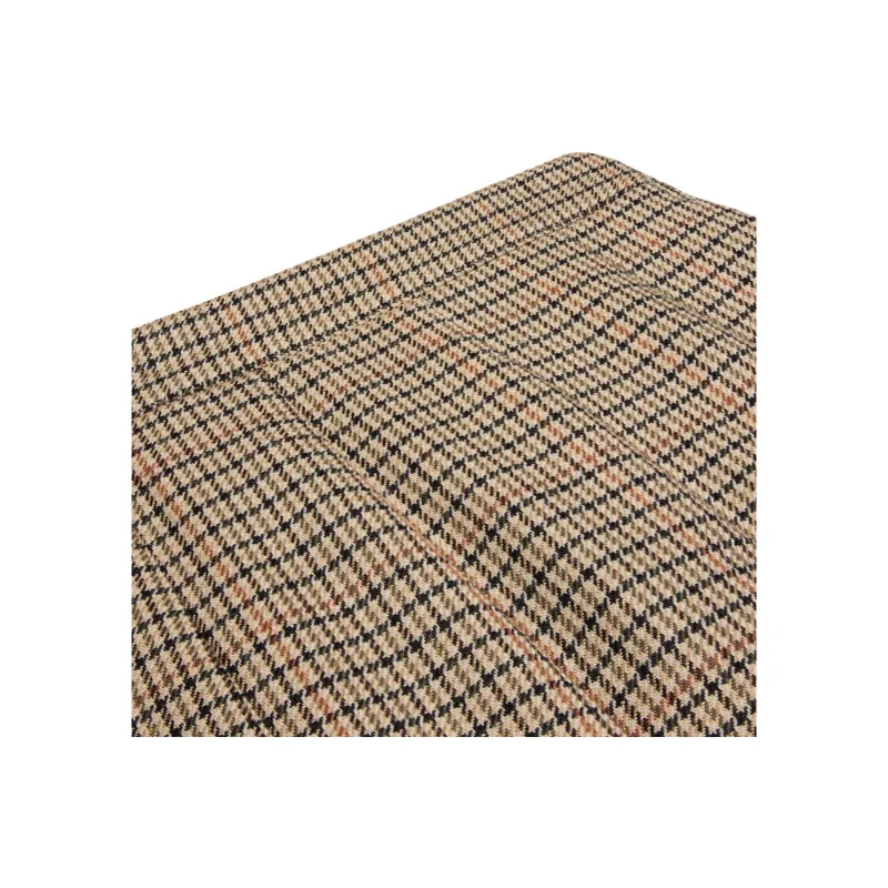 CELINE Pleated Skirt In Houndstooth Wool-2