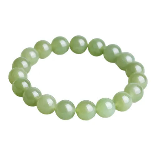 Cardamom Time Premium Yinyuan Clear Water Material Hetian Jade Bracelets Unisex Pale Greenish White Jade