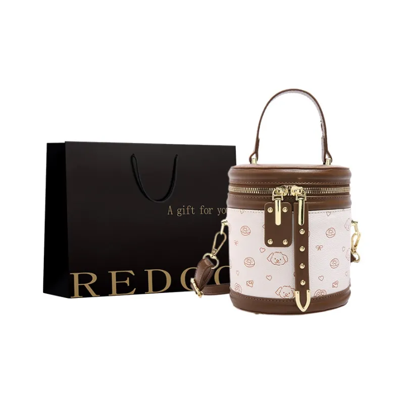 REDOO PU Handbag Women's White/Coffee-0