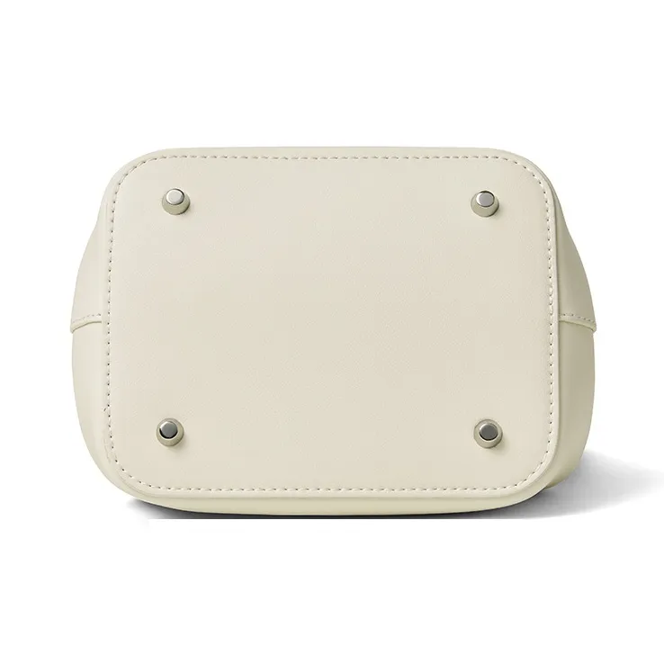 ROBERTA DI CAMERINO Cow Split Leather, Leather Handbag Regular Women's Ecru/Black/Olive Green-4