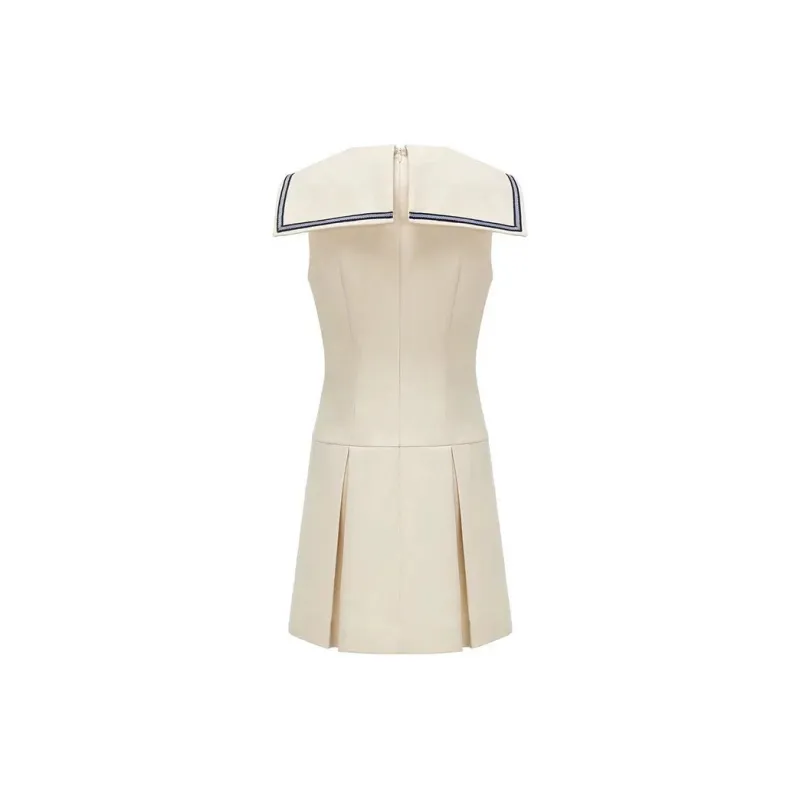 Udon House Sleeveless Dress Women's Beige-1