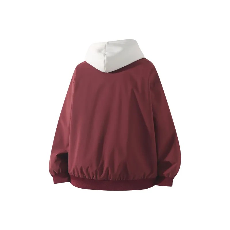 TITH Jackets Coats Unisex Burgundy-1