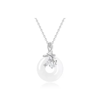 MOLADY Chalcedony Natural Jade Necklace For Women's Women's