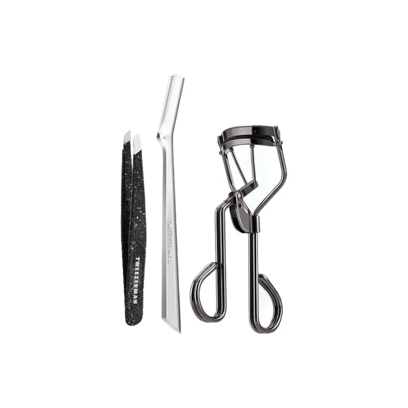 TWEEZERMAN Eyelash Curler Tweezers Eyebrow Razor Set Make up Tools Silky Curling-0