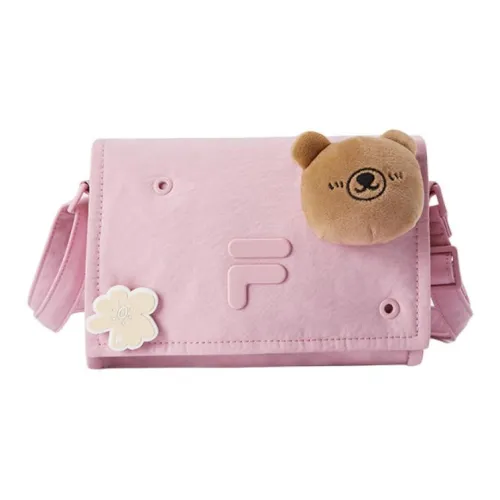 FILA FUSION Fabric Shoulder Bag, Crossbody Bag Extra Small Women's Sand Leather Pink