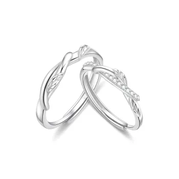 Lao Feng Xiang S925 Silver Ring Pair Unisex