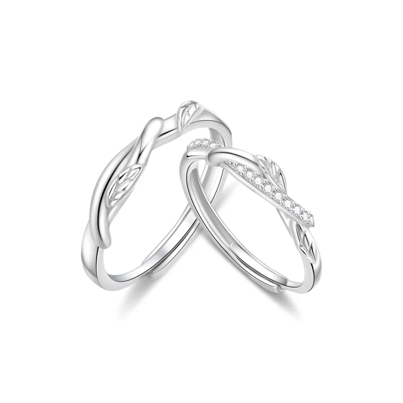 Lao Feng Xiang S925 Silver Ring Pair Unisex-0