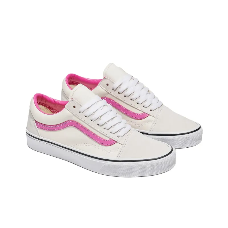 Vans Old Skool Anti Slip Wear Resistant Low Top Skateboard Shoes Unisex Beige Pink-1