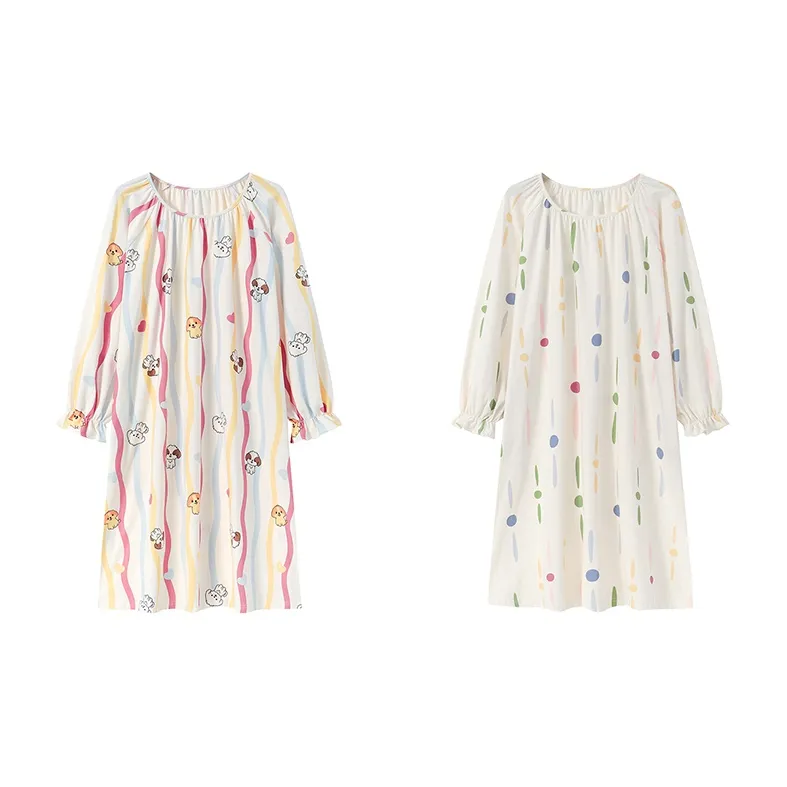 Herbal Primer Nightgown Women's Combo Set-52
