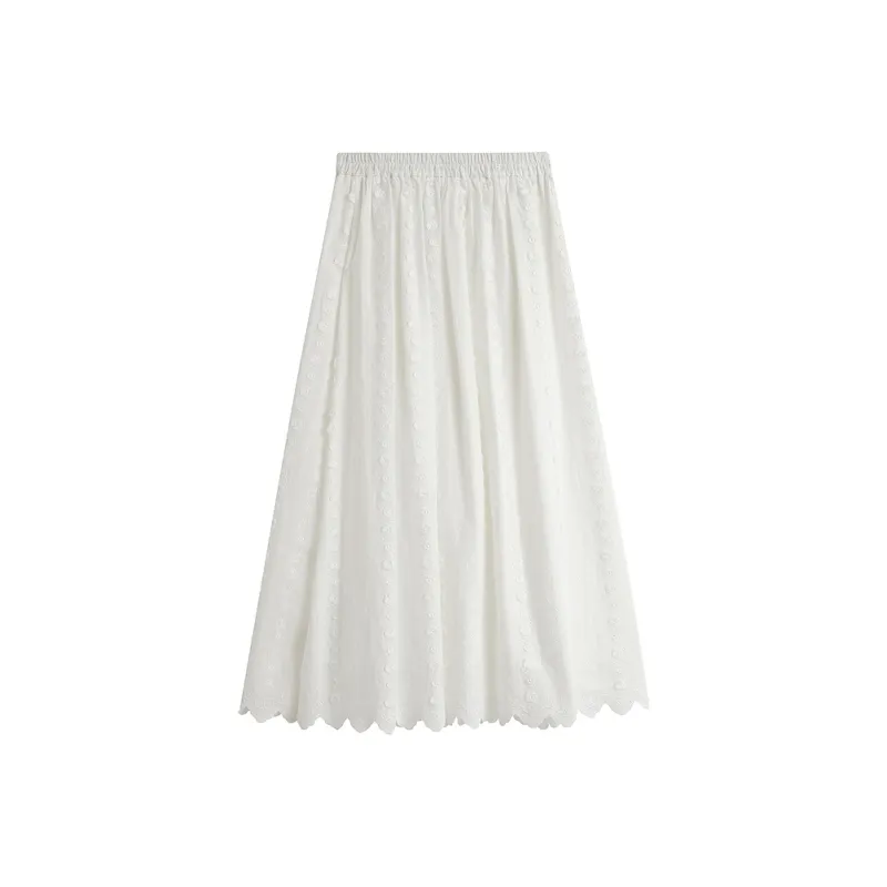 Inman Casual Long Skirts Women's Pearl White-1