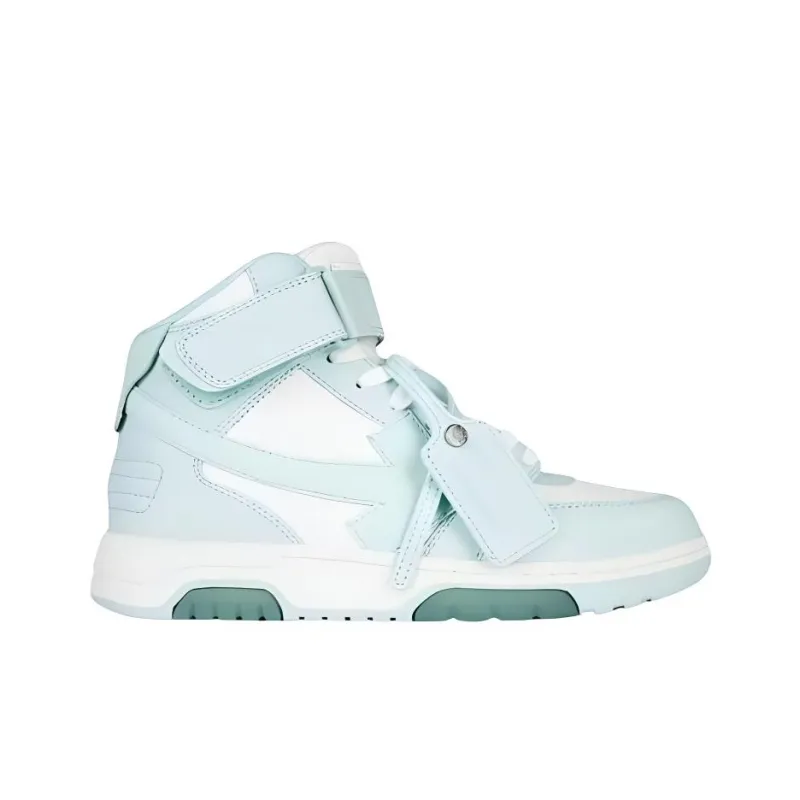OFF WHITE High Top Skateboard Shoes Men's Mint Green-1