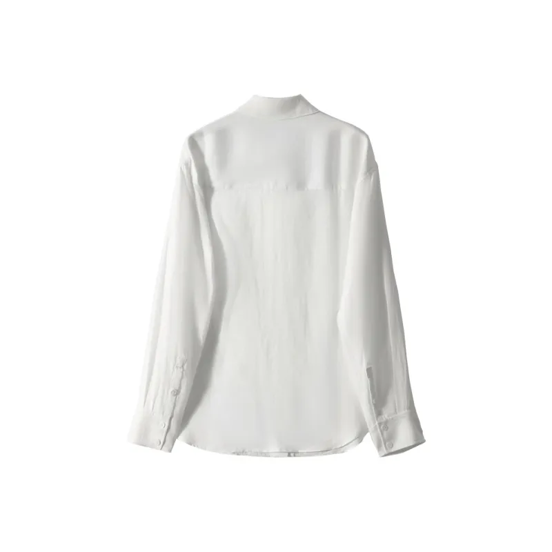 OURUOKE Shirts Women's White-1