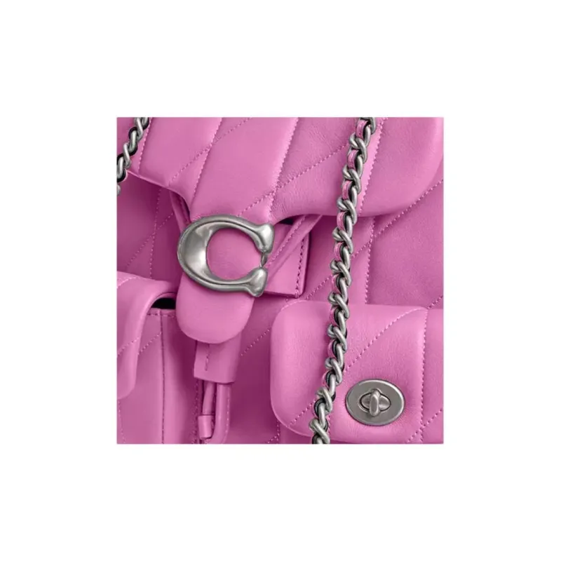 COACH Tabby Nappa Leather Backpack Trumpets Women's Fuchsia-4