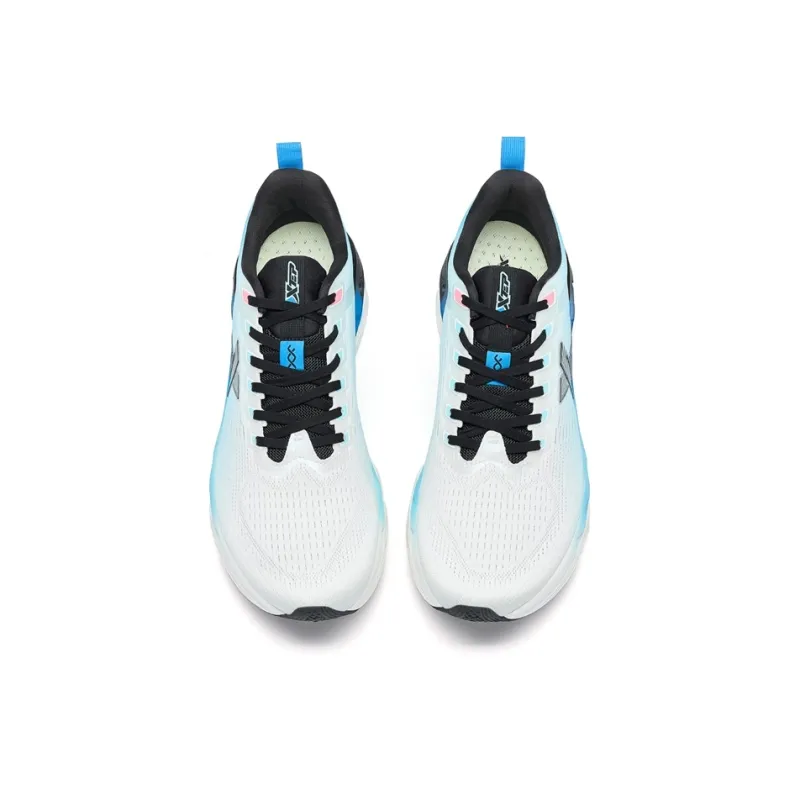 XTEP Cushioning Rotation 11 Cushioning Lightweight Breathable Low Top Casual Training Running Shoes Men's White Blue-3