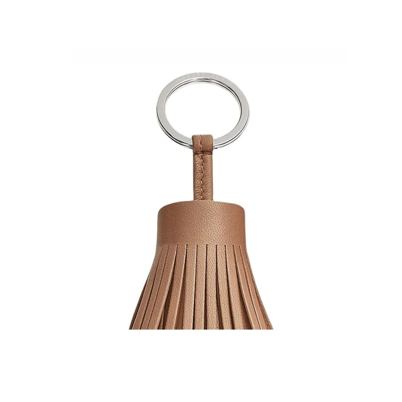 HERMES Milo Lambskin Keychain Bag Accessory Women's 0M Chai Marzala Tea Brown-1