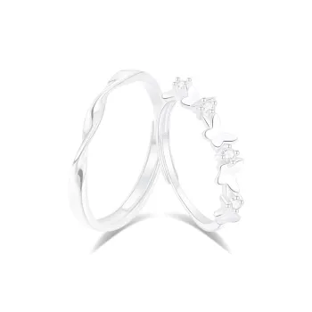 PRETTY DIARY Zircon Rings Unisex