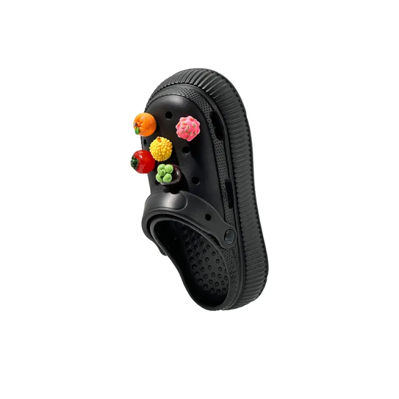 OUBT Fruit Fantasy Symphony, Fun 3D Effect Accessories Clogs Women's Black-4