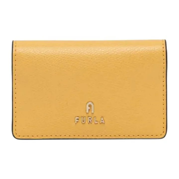 Furla Leather Card Holder Women's Yellow-0