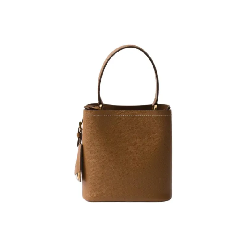PRADA Saffiano Calfskin Bucket Bags Shoulder Bag Crossbody Bag Handbag Mini Women's Caramel-2