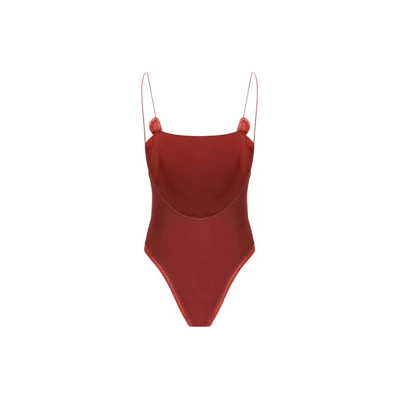 Oséree Flower Appliqué One Piece Swimsuit-1