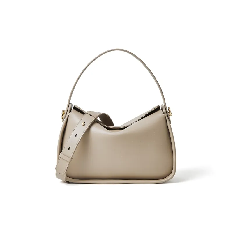 ROBERTA DI CAMERINO Cow Leather One Shoulder Handbag Regular Women's Black/Milk Apricot Gray-4