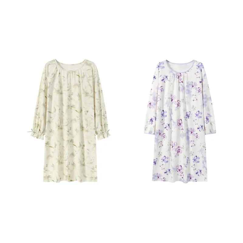 Herbal Primer Nightgown Women's Combo Set-64