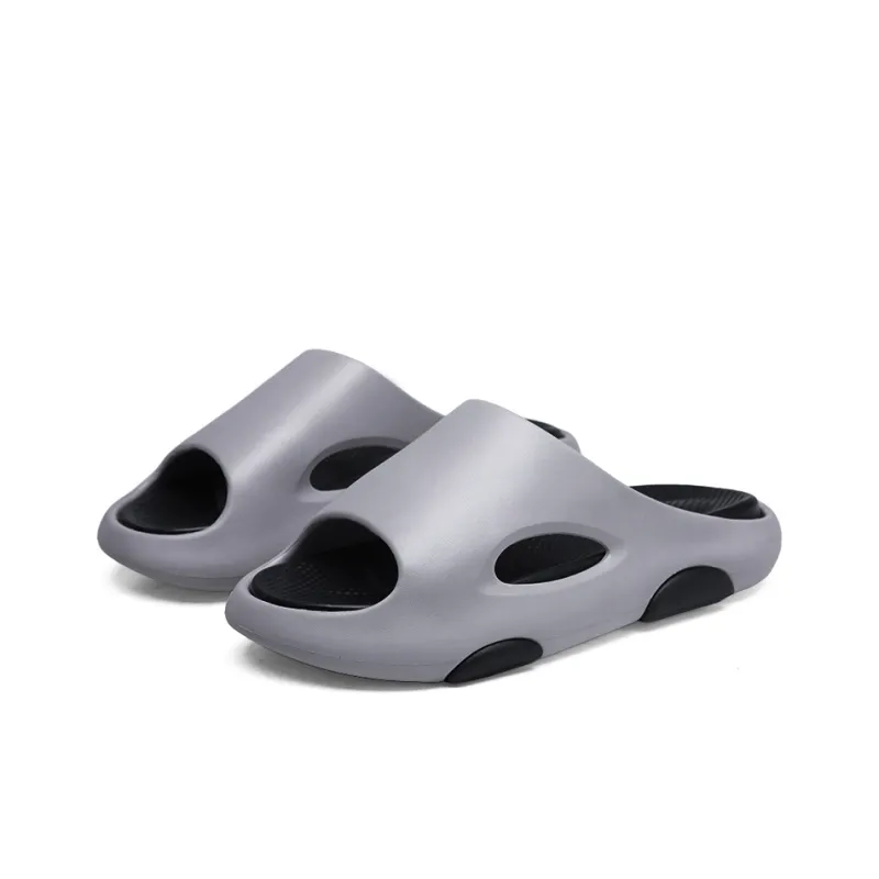 PLAY COBBLER Rubber Sole Cut Out Slip Resistant Abrasion Resistant Massage Slide Slippers Men's-5
