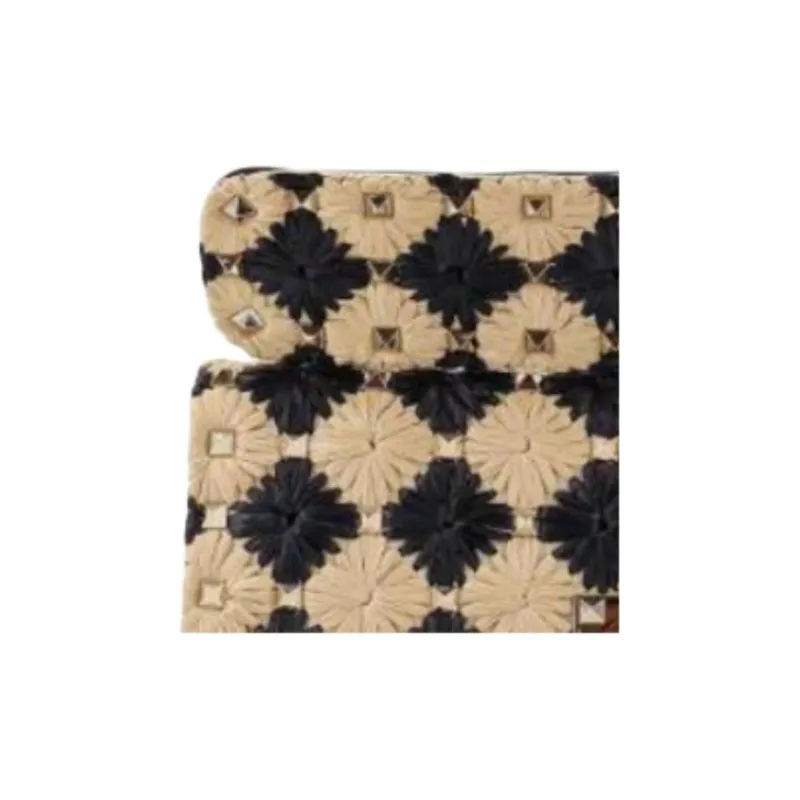 Valentino Raffia Shoulder Bag Crossbody Bag Handbag Women's Beige-3