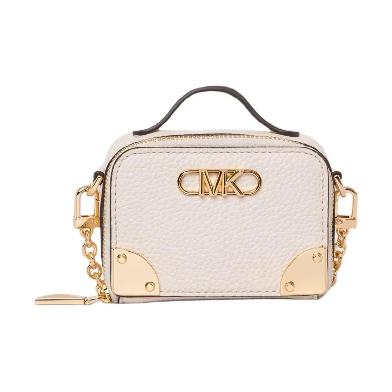MICHAEL KORS Cow Leather Box Bag, Shoulder Bag, Crossbody Bag Mini Women's Cream White-1