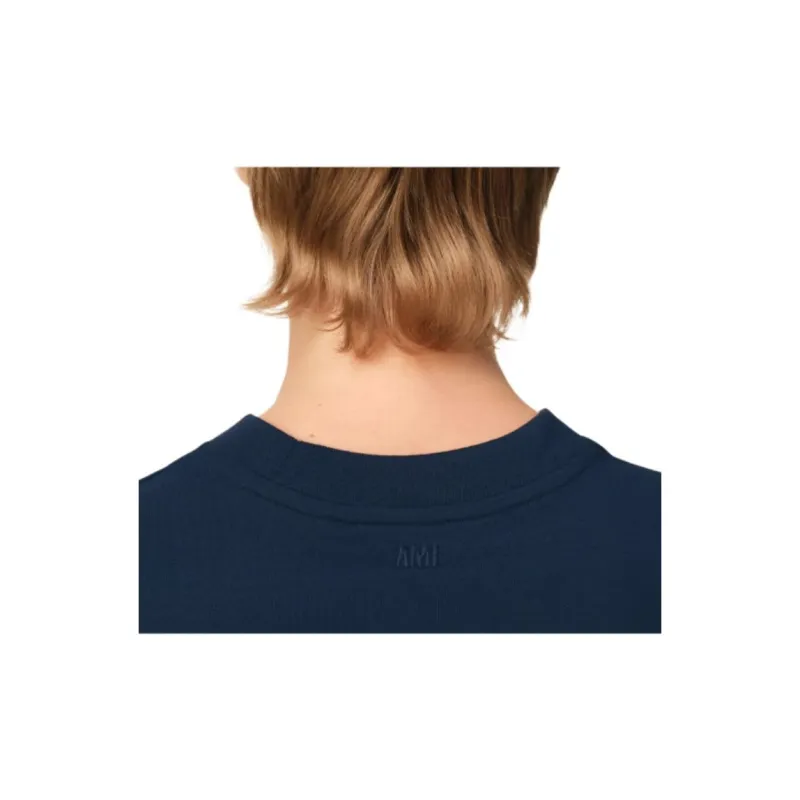 AMIPARIS Paris Logo Embroidered Cropped T Shirt-5