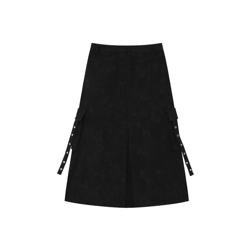YUZHAOLIN Denim Long Skirt Unisex-3