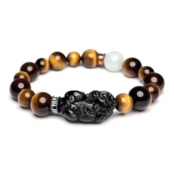 MOUNTAINS AND MANS Tiger's Eye Stone Jade Bracelets Unisex