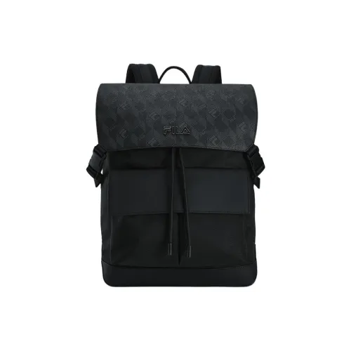 FILA Fabric Backpack Laptop Bag Large Size Men's Black