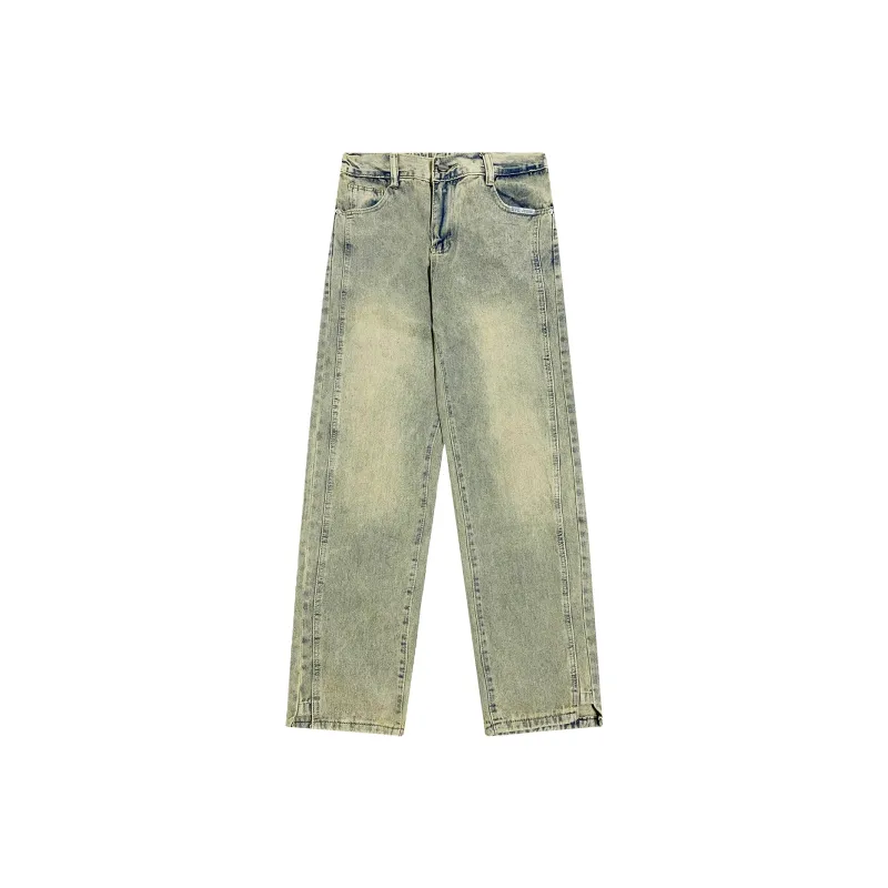 Yiwen Jeans Unisex Yellow Mud-1