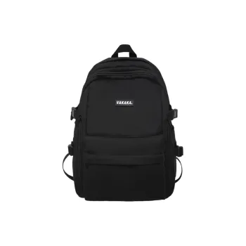 Tonlion Nylon Fabric Backpack Unisex Black/Gray
