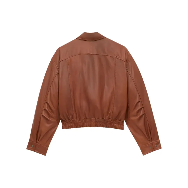 SAINT LAURENT Leather Bomber Jacket-3