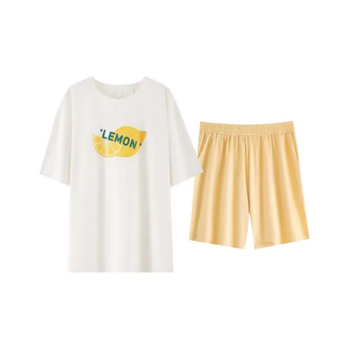 XIAFENYAN Pajama Set Women's Apricot